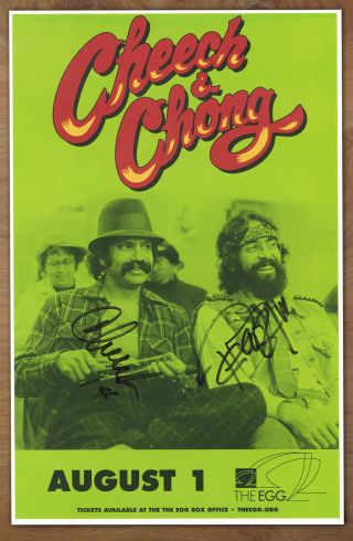 Cheech & Chong Autographed Live Comedy Show Poster Tommy Chong And Cheech Marin