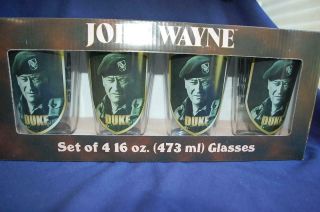 John Wayne Set Of 4 Pint Beer Glasses 2 Different Designs The Duke
