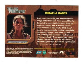 Megan Fox Signed Autographed 2007 Topps Card Transformers 2