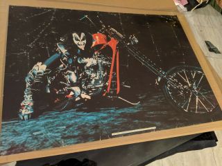 Kiss 1977 Rare Gene Simmons Chopper Poster Aucoin