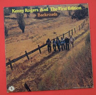 Kenny Rogers And The First Edition Signed Autographed Backroads Record Album Lp