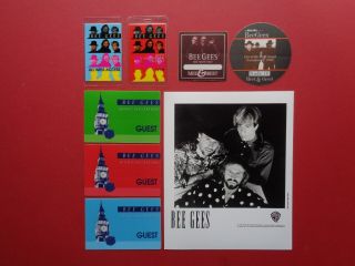 Bee Gees,  B/w Promo Photo,  7 Different Backstage Passes,  Varioustour Originals