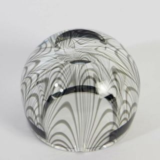 Ball shape mid century space age signed Cenedese ashtray zebrato grey x - huge 5