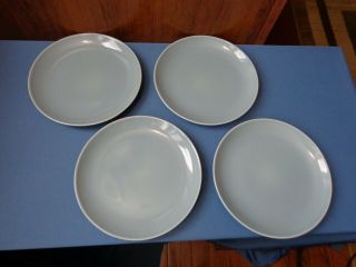 4 Vtg 7.  25 " Dinner Bread Plates Iroquois Casual China Seafoam Blue Russel Wright