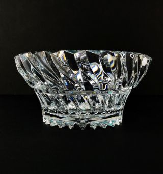 Vintage Heavy Lead Crystal Center Piece Bowl Vase 9 1/4 " Weighs 6 Lbs