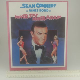 RARE Vintage 1983 Never Say Never Again James Bond Cardboard Stand up Ad 4