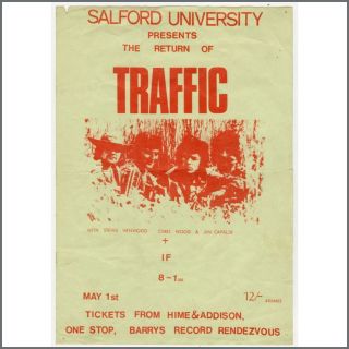 Traffic 1960s Salford University Concert Handbill (uk)
