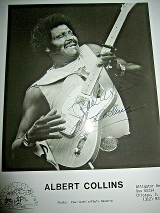 Albert Collins Signed Photo 8x10 Music Legend Electric Blues Guitar Telecaster