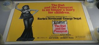 Orig.  1970 The Owl And The Pussycat Barbra Streisand Movie Poster 28 1/2 " X 22 "