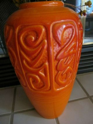 Vintage Royal Haeger Mid Century Modern Orange Glaze Vase 482 Usa Art Pottery