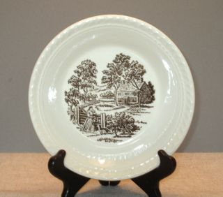 Royal China Currier And Ives Brown Hostess Candy Bowl " F " Series