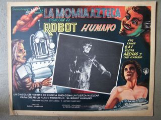 Robot Vs The Aztec Mummy Mexican Lobby Card Rafael Portillo Rosita Arenas
