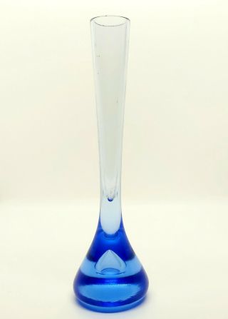 Rare Sky Blue Whitefriars Teardrop Glass Vase By G.  Baxter C.  1980 9566