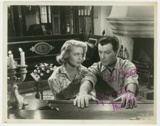 Dorothy Malone Signed Photo " Tip On A Dead Jockey " W/ Robert Taylor Autographed