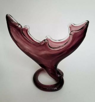 Vintage Murano Hand Blown Art Glass Vase Bowl Centerpiece