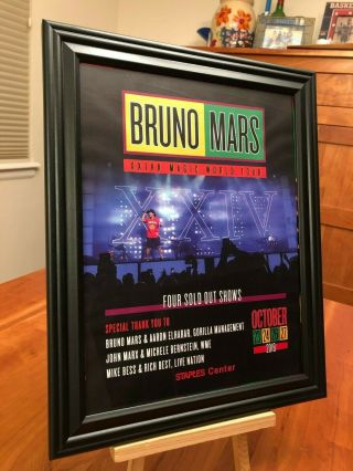 2 Big 10x13 Framed Bruno Mars 24k Magic World Tour 2017 (n.  Y.  & L.  A. ) Promo Ads