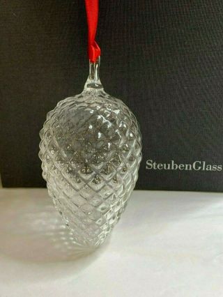 Steuben Glass - Pinecone Christmas Crystal Ornament,