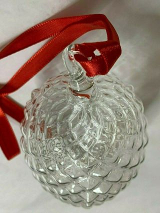Steuben Glass - Pinecone Christmas Crystal Ornament, 2