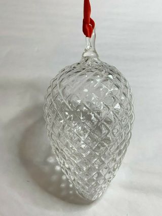 Steuben Glass - Pinecone Christmas Crystal Ornament, 3
