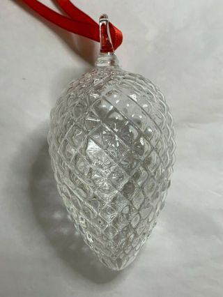 Steuben Glass - Pinecone Christmas Crystal Ornament, 4