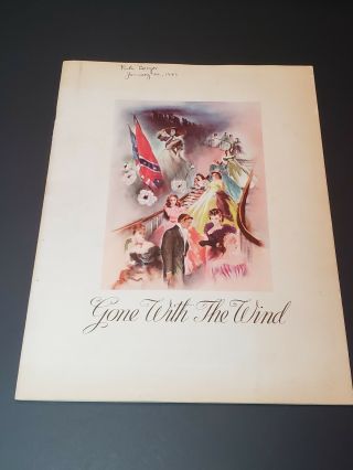 1940 Gone With The Wind Movie Theater Program Booklet Vivien Leigh & Clark Gable