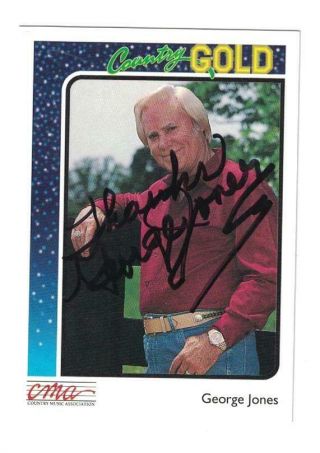 George Jones Signed Autographed 1992 Country Gold Cma Card Musician Singer B