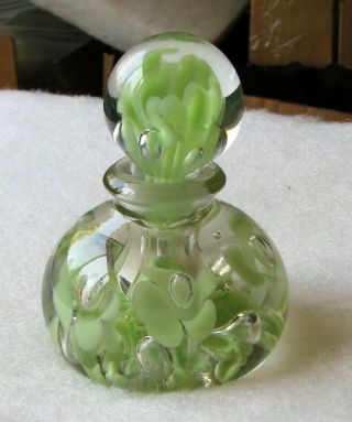Vintage St Clair Paperweight Perfume Bottle Greens