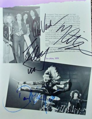 Van Halen Band Hand - Signed/autographed Vintage Page;dlr,  Ed,  Alex,  Michael