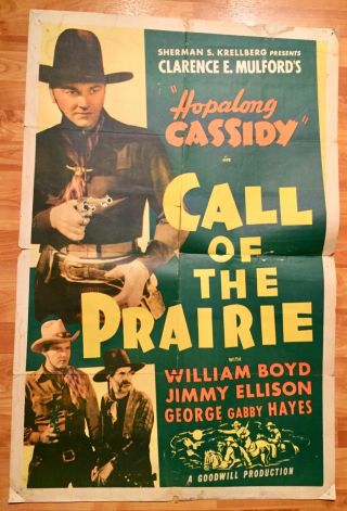 R1948 - Call Of The Prairie - Hopalong Cassidy Movie Poster 27x41 1 Sht