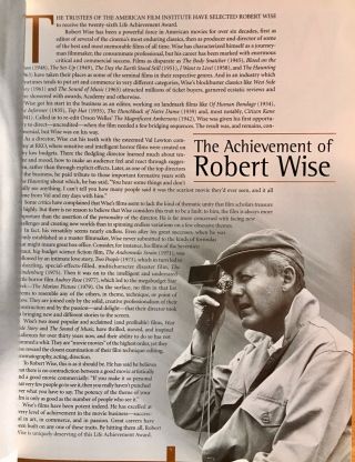 Robert Wise tribute program 30th AFI Life Achievement Award 1998 3