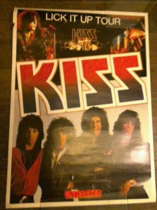 Kiss Lick It Up Tour Poster.  Never Hung.