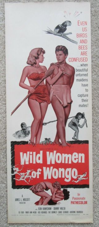 Wild Women Of Wongo 1958 Insrt Movie Poster Rld Ex