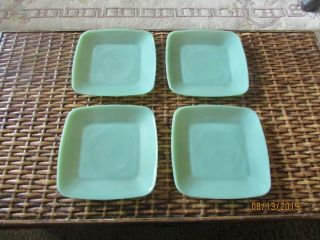 4 Vintage Jadeite Fire King 8 - 3/8 " Charm Square Lunch Plates