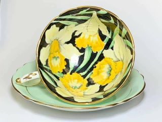 Paragon Daffodil Black Cup And Saucer