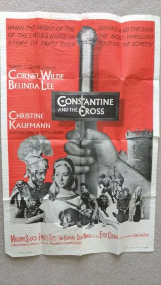 Constantine And The Cross,  Usa Poster 1960.  Cornell Wilde,  1 Sheet
