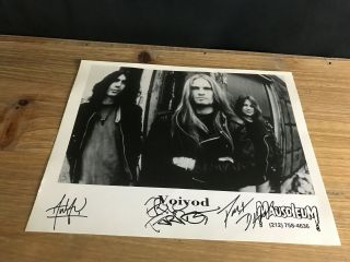 Metal Band Voivod Signed 8x10 B&w Photo Away,  Eric Forrest,  Denis Piggy D 