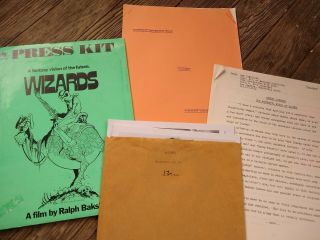 1977 Wizards Movie Press Kit With Stills