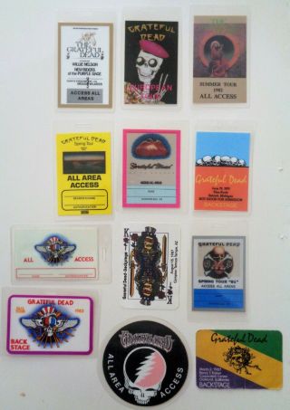 Grateful Dead Backstage Passes And Laminates,  12 Of Them