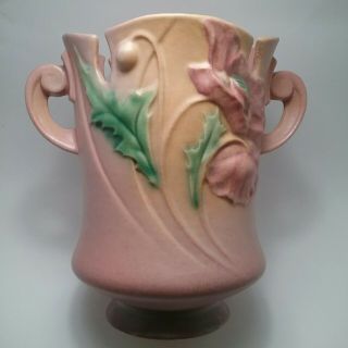 Roseville Pottery Poppy Vase,  Shape 869 - 7,  Coral Pink
