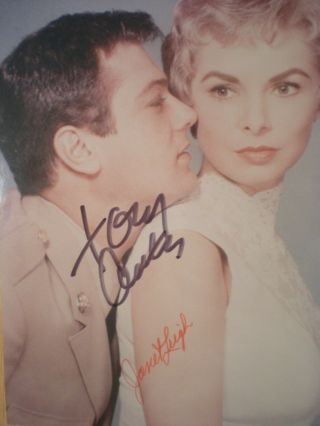 Great Hand Signed Photo Of Both Husband And Wife Tony Curtis & Janet Leigh -