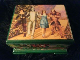 Wizard Of Oz Decorated Wooden Hinged Storage/ Jewelry Box - Rare