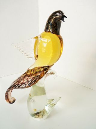 Vintage Murano Italian Art Glass Huge 14 " Bird Of Paridise
