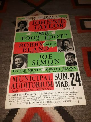 Globe Poster Johnnie Taylor Rockin Sidney Bobby Bland Little Milton & More 1985