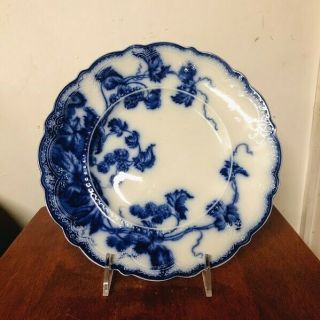 Antique Johnson Brothers Kenworth Flow Blue Scalloped Dinner Plate