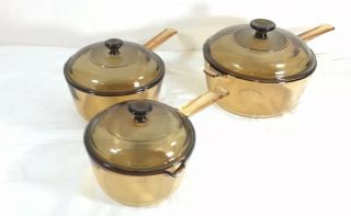 Corning Ware Amber Visions Cookware 6 Piece Set