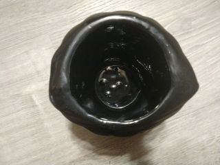 Vintage McCoy Pottery Winking Black Cat Head Planter 5 