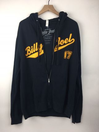 Billy Joel Official Merchandise Barking Irons Blue Zip Hoodie Jacket L Large