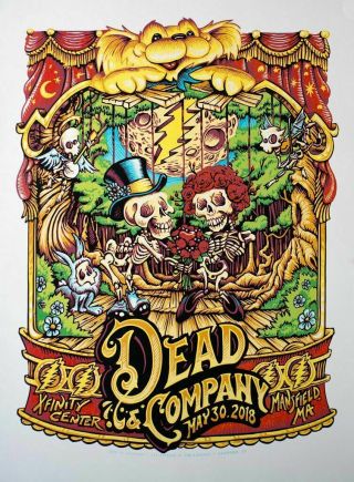 Dead & Company Summer Tour 2018 Mansfield,  Ma 5/30/18 Show Poster By Aj Masthay