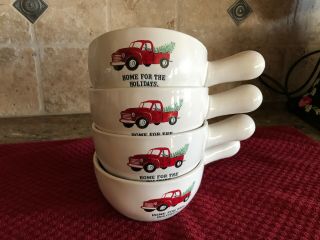 Rae Dunn Home For The Holidays Soup Bowls.  Set Of 4