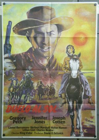 Tn25 Duel In The Sun Gregory Peck Jennifer Jones Rare 1sh Poster Spain